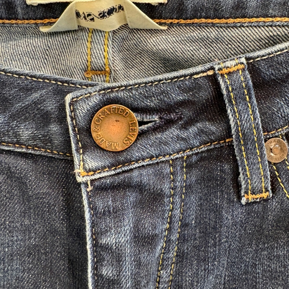 Levis Made & Crafted Pins Skinny Jeans Womens 29x32 Dark Wash Blue Made in Italy - Picture 5 of 13
